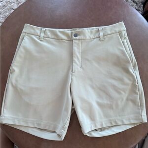 Lululemon Athletica Cream Flat Front Shorts